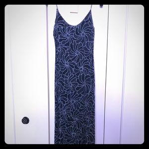 Hand Beaded black Evening dress long